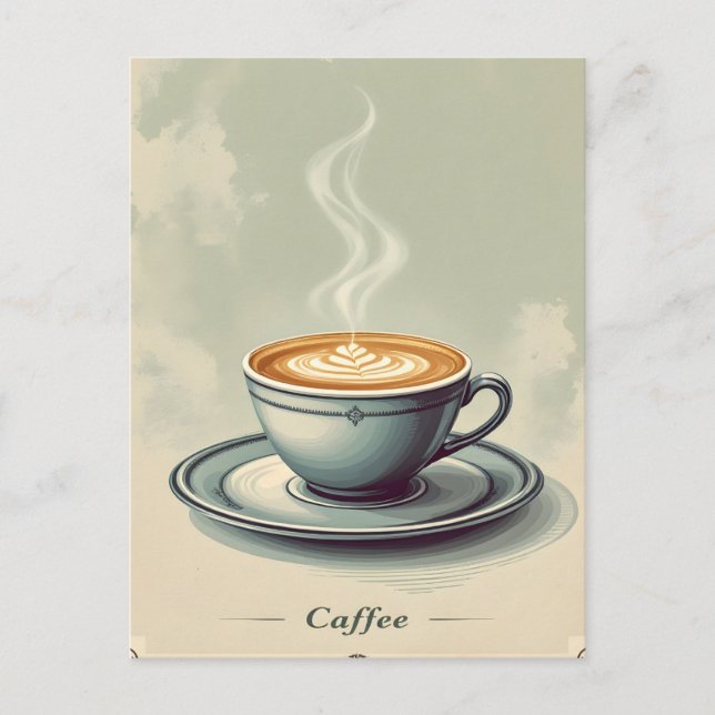 Vintage poster for coffee house postcard (Front)