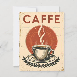 Vintage poster for coffee house postcard