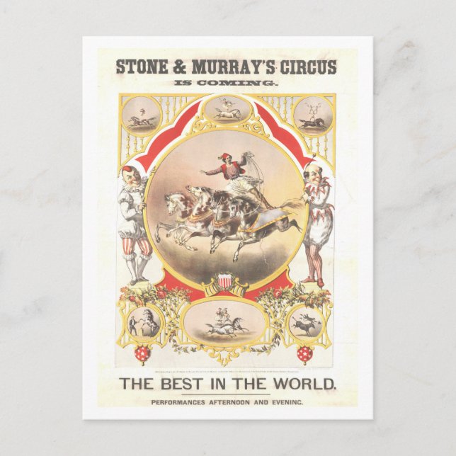 Vintage Poster for Stone & Murray Circus Postcard (Front)