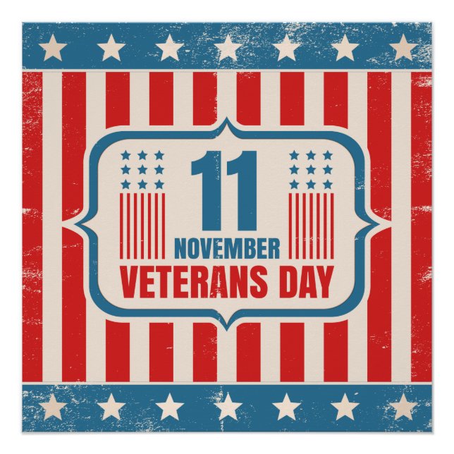 Vintage poster for Veterans day (Front)