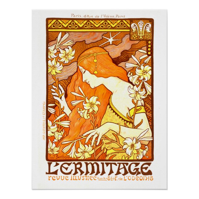 Vintage Poster French Magazine Art Nouveau Woman (Front)