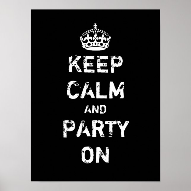 Vintage poster | Keep calm and party on template (Front)