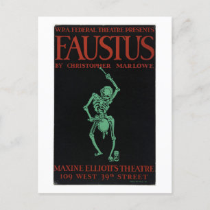 Vintage poster of Marlowe's Doctor Faustus Postcard