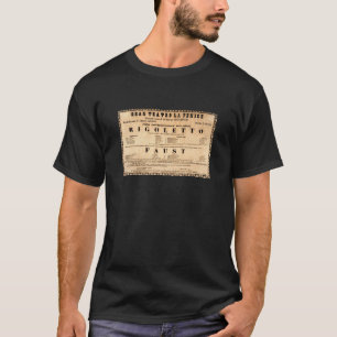 Vintage Poster of Rigoletto opera premiere (1851) T-Shirt