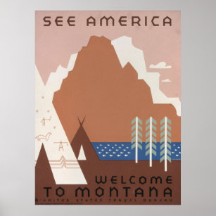 Vintage Poster Promoting Travel To Montana. 2