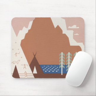 Vintage Poster Promoting Travel To Montana. 2 Mouse Pad