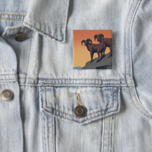 Vintage Poster Promoting Travel To National Parks 2 Inch Square Button