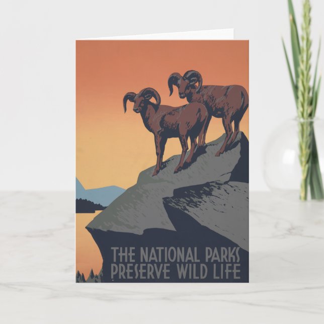 Vintage Poster Promoting Travel To National Parks Card (Front)