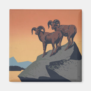 Vintage Poster Promoting Travel To National Parks Magnet