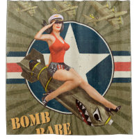 Vintage poster with pin-up girl on bomb. abstract,