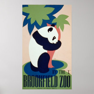 Vintage Posters,Brookfield Zoo Panda Bear WPA Poster
