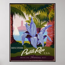 Vintage Posters, Discover Puerto Rico USA