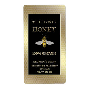 Vintage pot de miel d'abeille en or rustique