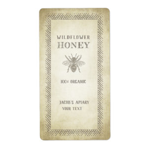 Vintage pot de miel d'abeille rustique