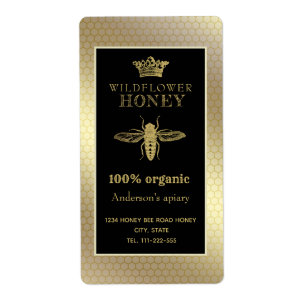 Vintage pot de miel de la reine d'abeille de couro