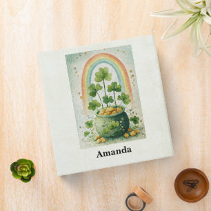 Vintage Pot of Gold and Rainbow Binder
