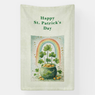 Vintage Pot of Gold and Rainbow St. Patrick's Day Banner
