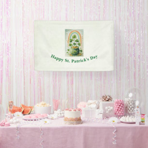 Vintage Pot of Gold and Rainbow St. Patrick's Day Banner