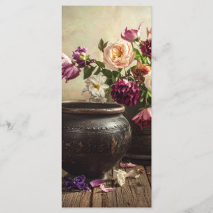 Vintage pot with flowers menu