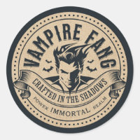 Vintage Potion Label Vampire Fang Halloween Décor