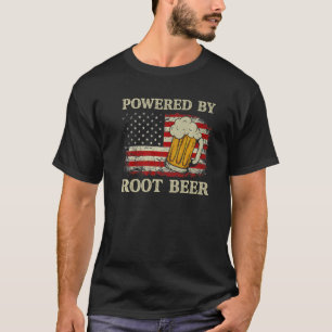 Vintage Powered By Root Beer Funny Drinking Americ T-Shirt