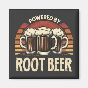 Vintage Powered By Root Beer Funny Drinking Magnet