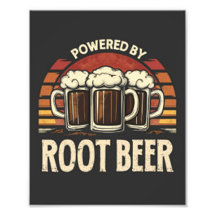 Vintage Powered By Root Beer Funny Drinking Photo Print