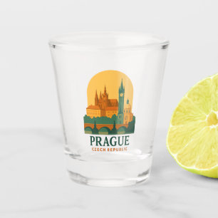 Vintage Prague Czech Republic Retro Travel  Shot Glass