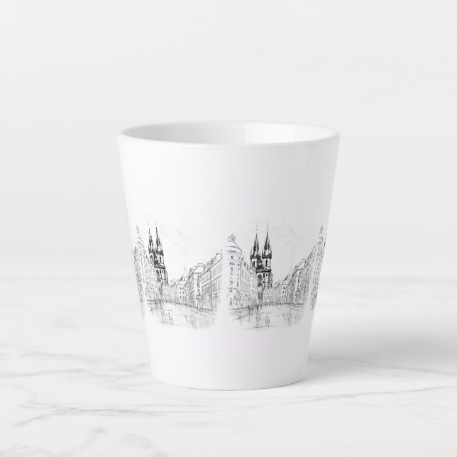 Vintage Prague Latte Mug (Front)