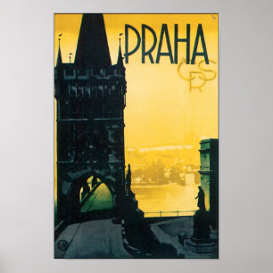 Vintage Prague (Praha) Fine Travel Poster