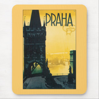 Vintage Prague (Praha) Poster Mouse Pad