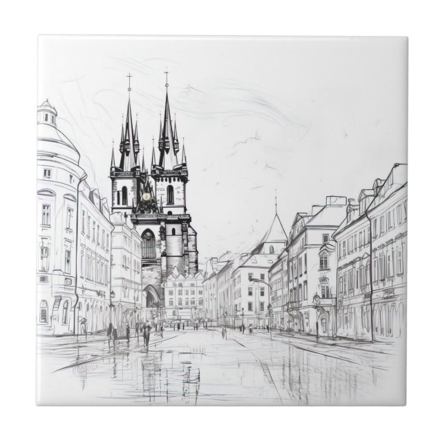 Vintage Prague Tile (Front)