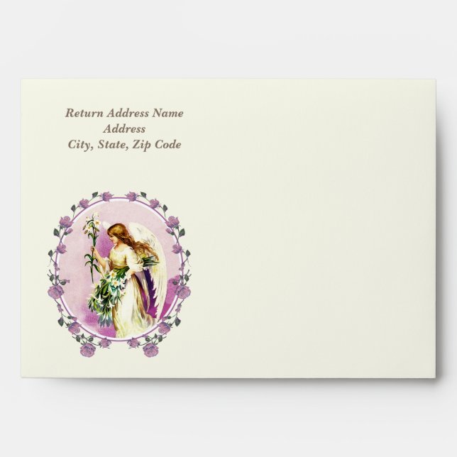 Vintage Praying Angel Custom Easter Envelopes (Front)