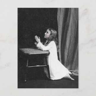 Vintage Praying Girl Postcard