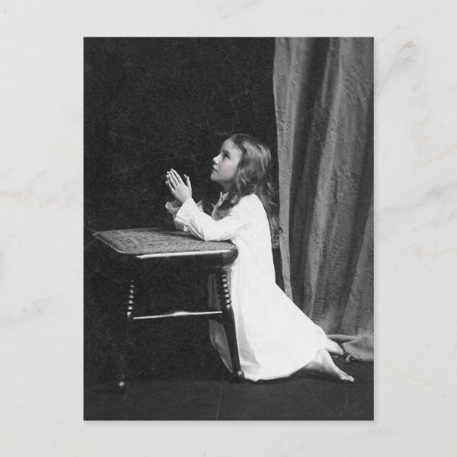 Vintage Praying Girl Postcard (Front)