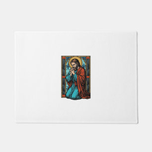 Vintage Praying Religious Figure Vector Shirt Desi Doormat