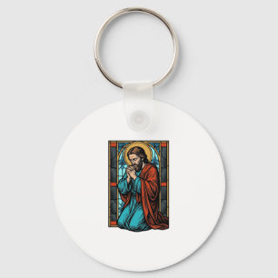 Vintage Praying Religious Figure Vector Shirt Desi Keychain
