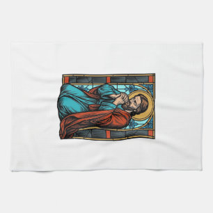 Vintage Praying Religious Figure Vector Shirt Desi Kitchen Towel