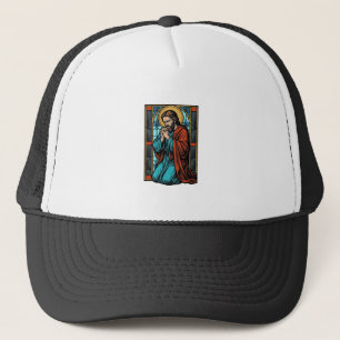 Vintage Praying Religious Figure Vector Shirt Desi Trucker Hat