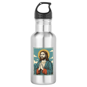 Vintage Praying Saviour Religious Shirt Design_1 532 Ml Water Bottle