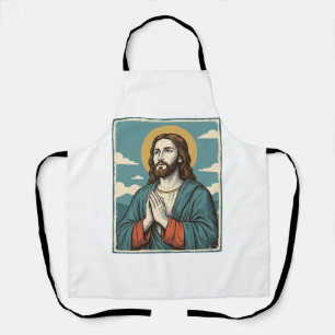 Vintage Praying Saviour Religious Shirt Design_1 Apron