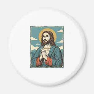 Vintage Praying Saviour Religious Shirt Design_1 Magnet