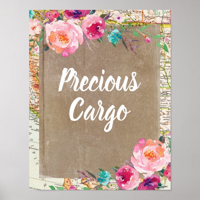 Vintage Precious Cargo Sign Travel Bridal Shower (Front)