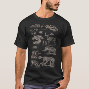 Vintage Prehistoric Animals Skeletons and Fossils T-Shirt