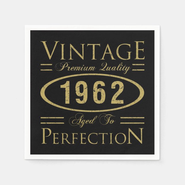 Vintage Premium 1962 60th Birthday Napkin (Front)