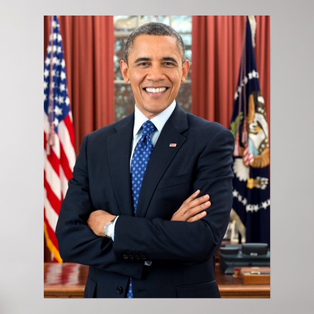 Vintage President Barack Obama Portrait Poster (Front)
