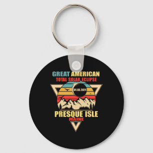 Vintage Presque Isle Maine Total Solar Eclipse 202 Keychain