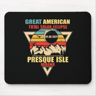 Vintage Presque Isle Maine Total Solar Eclipse 202 Mouse Pad
