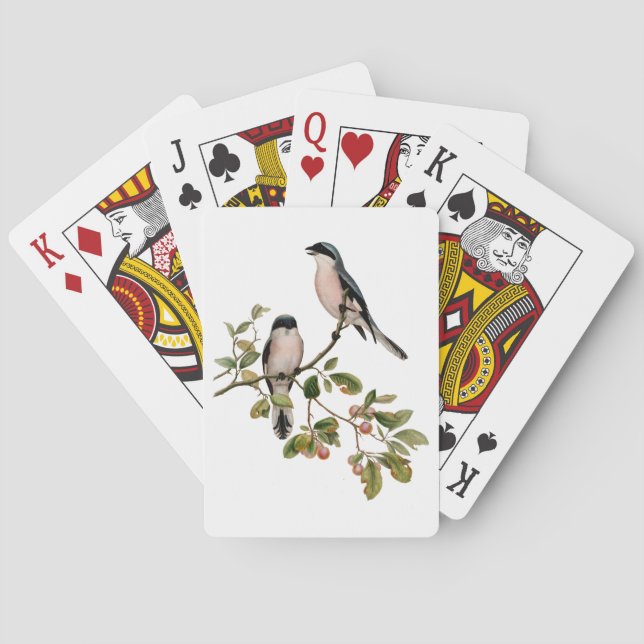 Vintage Pretty Birds on a Branch Playing Cards (Back)