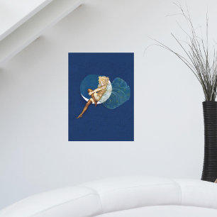 Vintage Pretty Blue Fairy Stockings Blue Moon Poster